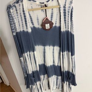 Knox Rose Blue and White Knit Cardigan